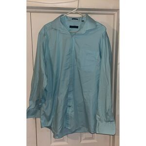 Tommy Hilfiger Mens Dress Shirt Long Sleeve Size XL Aqua Blue
